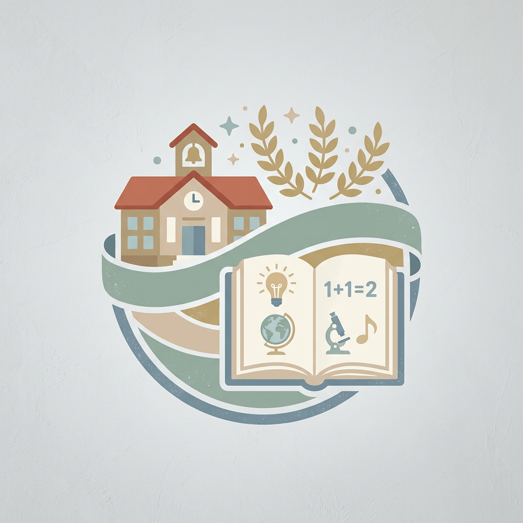 Muted school and learning icon, no people